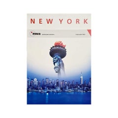 Vintage Original poster of the NWA ( Northwest Airlines ) and its trips to New York