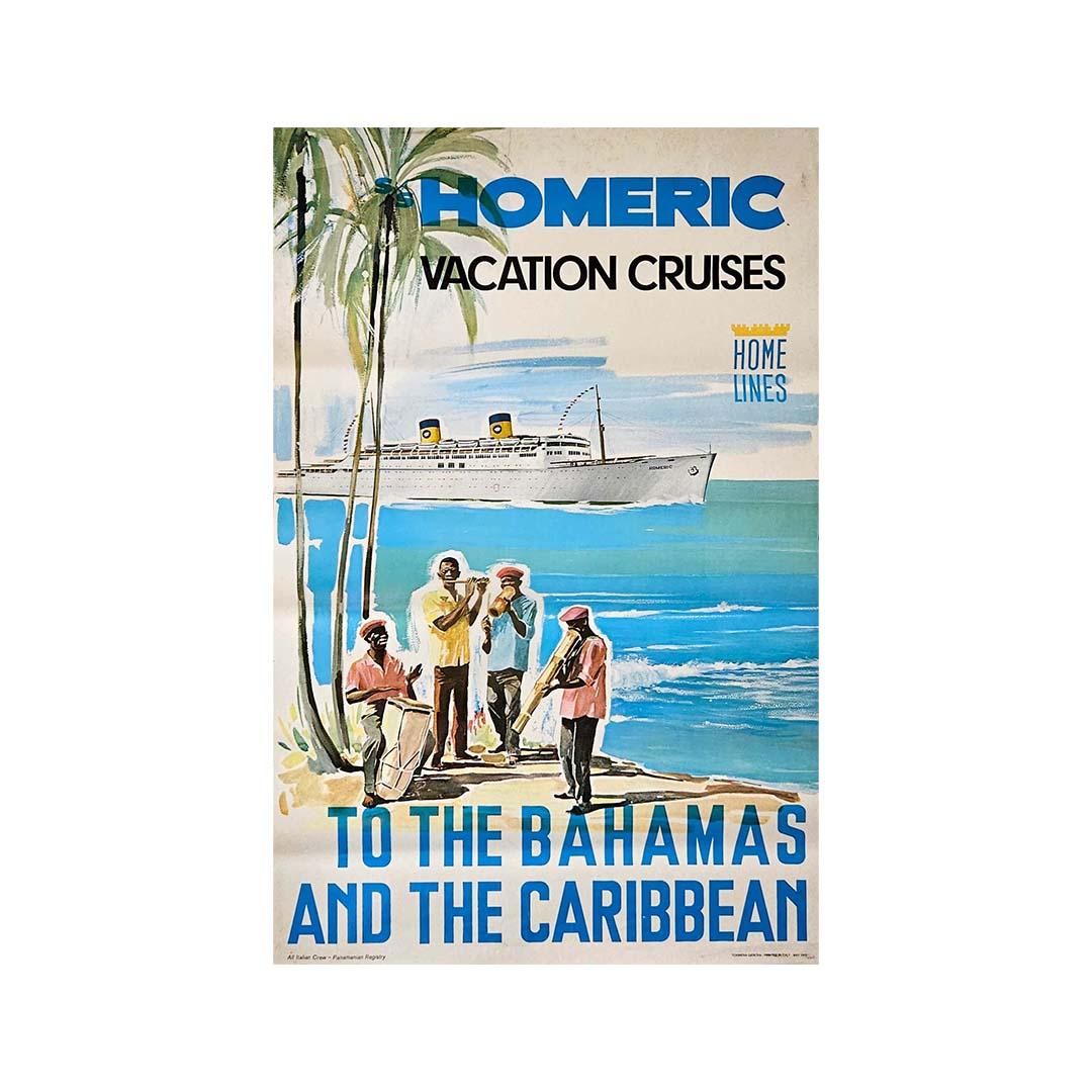 Original poster - S/S Homeric vacation cruises to the Bahamas and the Caribbean For Sale 2