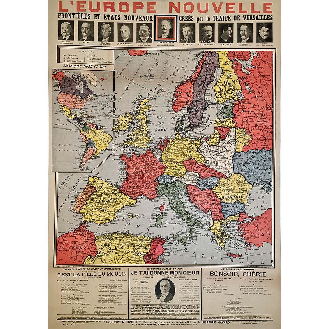 Original poster, titled “L’Europe Nouvelle” - political map of Europe