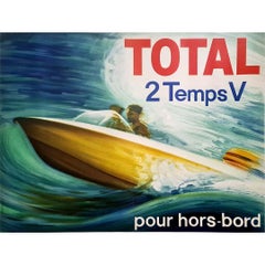 Used Original poster "Total 2 Temps V pour hors-bord" from 1964  - Advertising