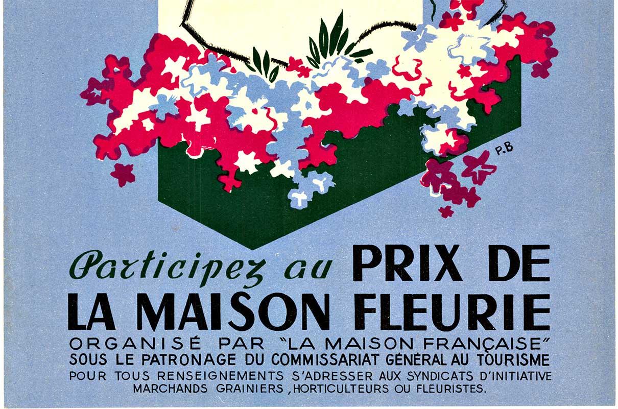 Original Prix de la Maison Fleurie vintage Französisch Blume Plakat (Amerikanische Moderne), Print, von Unknown