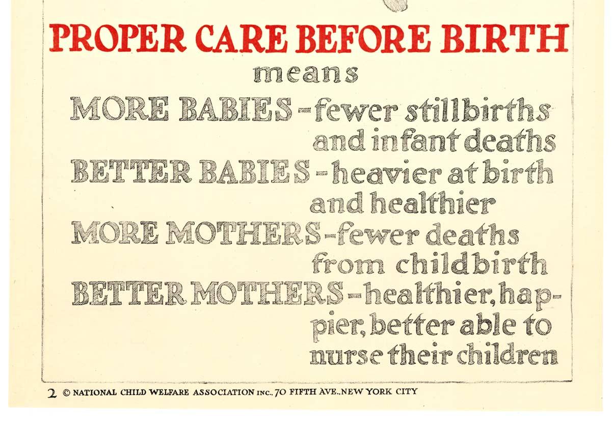 Original „Proper Care Before Birth“ bedeutet „ Mehr Babies“, Vintage-Poster (Amerikanischer Realismus), Print, von Unknown