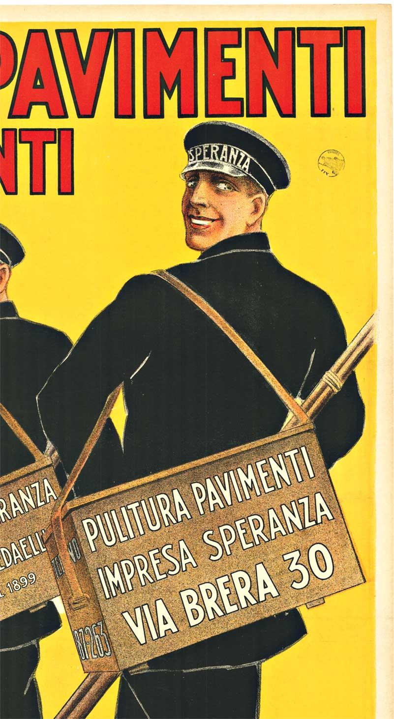 Original poster:  Pulitura Pavimenti, Italian stone lithograph; size:  39
