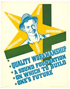Affiche vintage originale "Un travail de qualité, des fondations solides...".