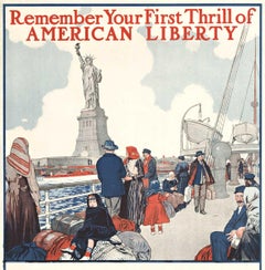 Original Remember Your First Thrill of American Liberty 1917 vintage poster