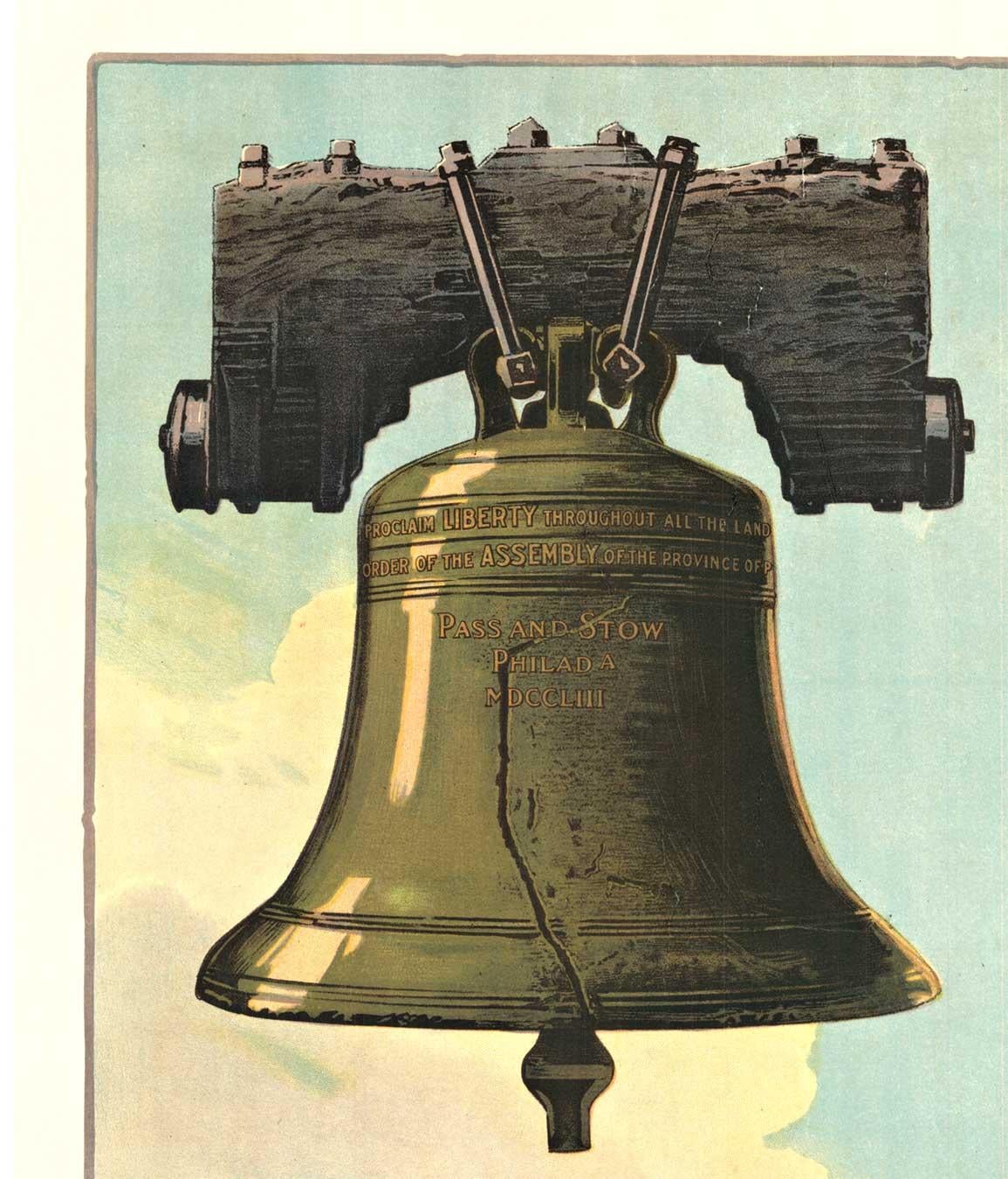 Original-Poster:  Ring it Again Third Liberty Loan.  Kaufen Sie U. S. Staatsanleihen.   Über 100 Jahre altes lithografiertes Plakat aus dem 1. Weltkrieg. Es ist auf säurefreies, archivfestes Leinen aufgezogen.  Es sieht aus wie ein A, aber dieses