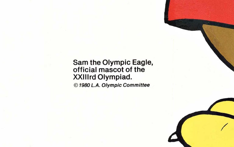 Original Sam the Olympic Eagle, XXIII Olympiad, 1984 vintage sports poster - White Print by Unknown