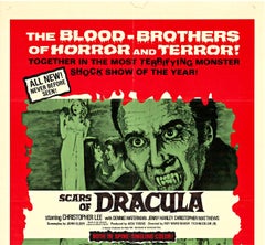 Original Scars of Dracula - Horror of Frankenstein dual bill vintage movie poste