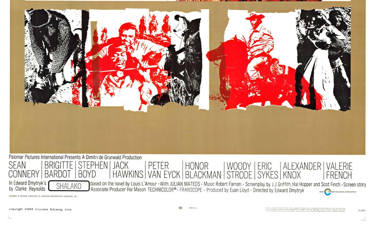 Affiche vintage du film « Shalako » de 1968, Sean Connery  Bridgitte Bardot - Print de Unknown