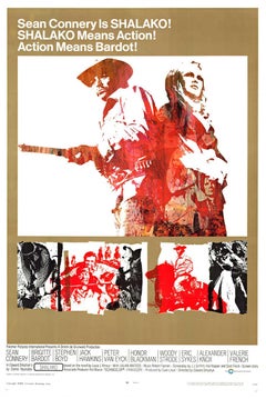 Original "Shalako" vintage 1968 movie poster, Sean Connery  Bridgitte Bardot