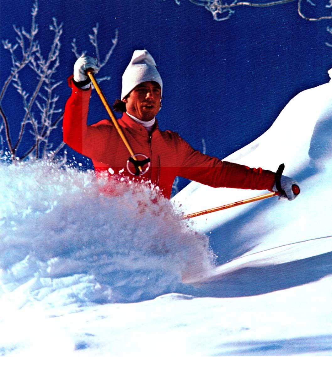 Originale Ski West  Poster di viaggio vintage della United Airlines  1975 - Portrait Print Blu di Unknown
