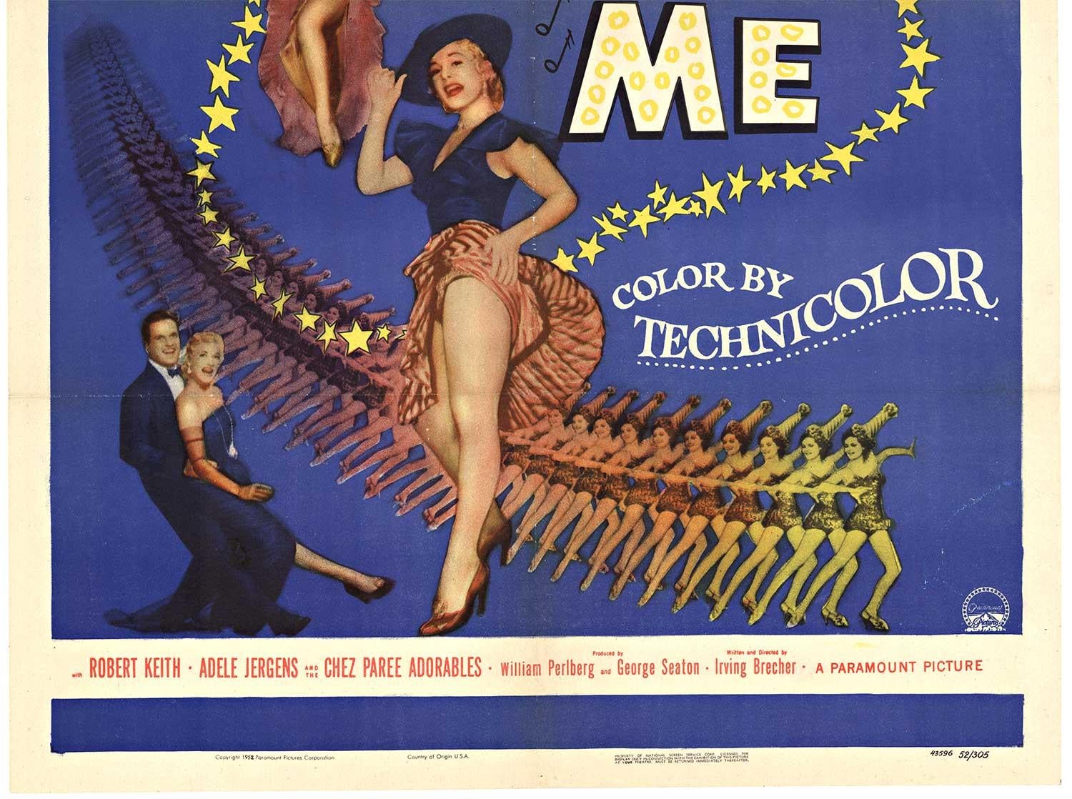 Original 'Somebody Loves Me' vintage 1952 movie poster  US 1 sheet - Print by Unknown