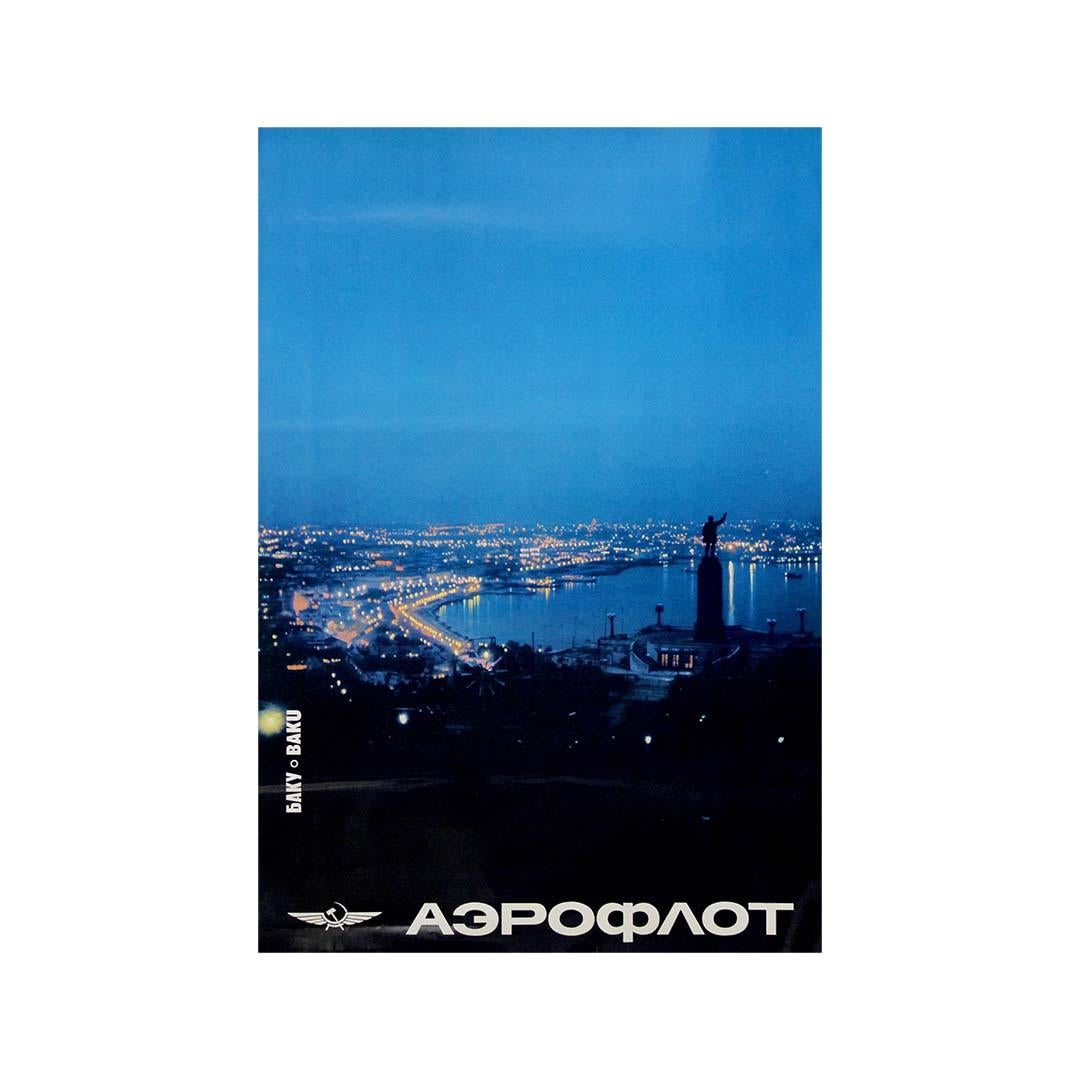 Original Soviet travel poster by Aeroflot USSR - Azerbaijan - Baku - Print by Unknown