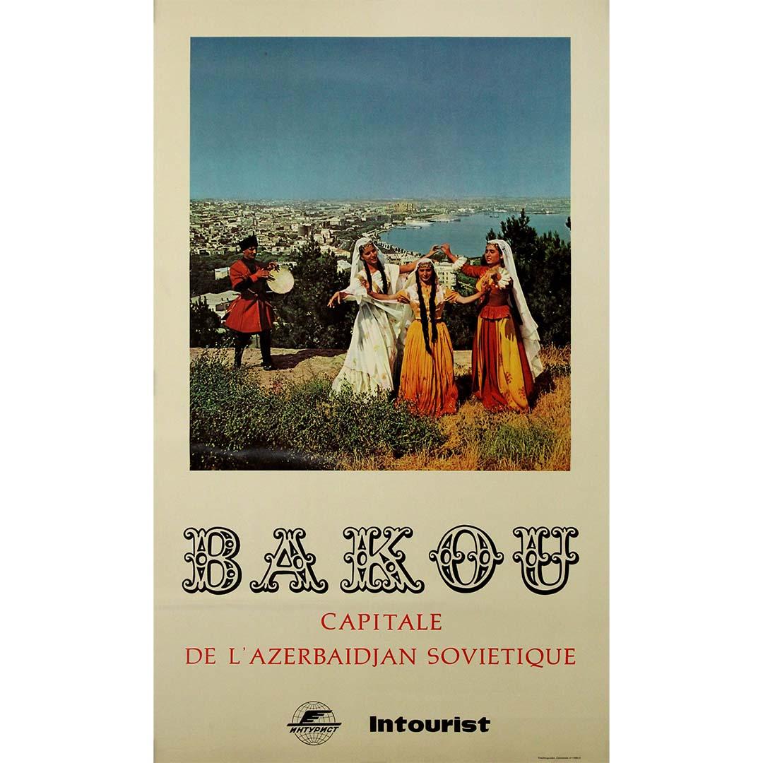 Unknown Print - Original Soviet travel poster by Intourist USSR - Azerbaijan - Baku
