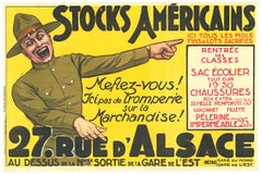 Original "Stocks Americains" vintage French poster  horizontal format