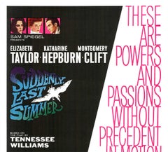 Original Suddenly Last Summer vintage movie poster, Elizabeth Taylor, US 1-sheet