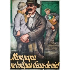 Original Schweizer Plakat für die National League gegen die Gefahr des Geistes.