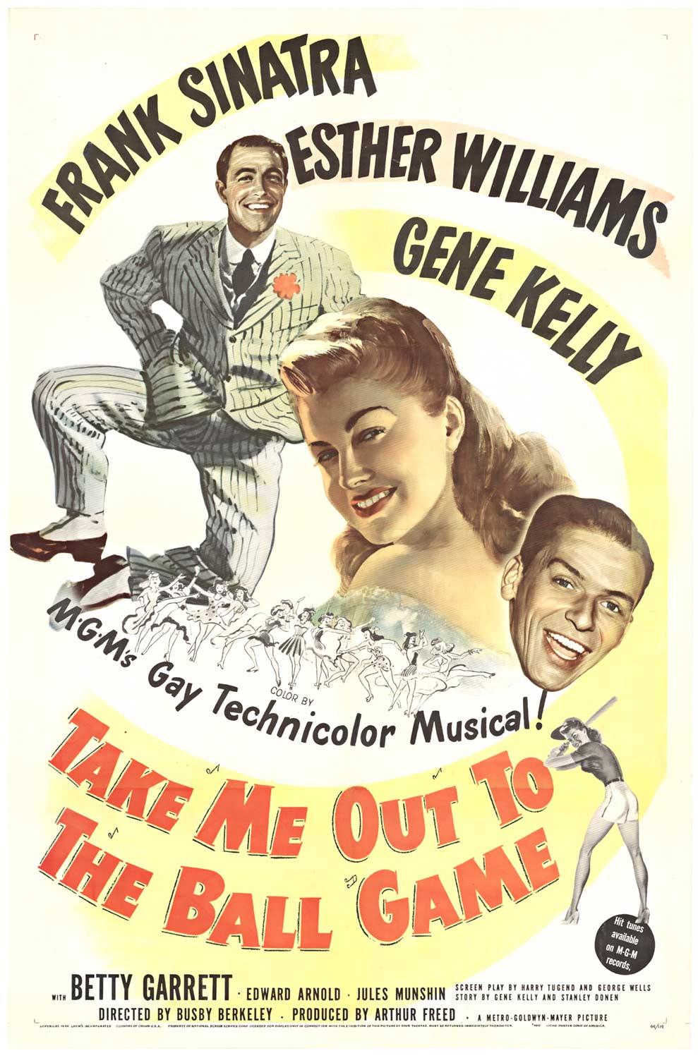Affiche de film originale de 1949 « Take Me Out to the Ball Game » (Je me mets au bal)