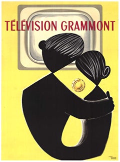 Original "Television Grammont" art deco original Retro poster