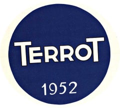 Original "Terrot, 1952, 3 fois Champion de France" vintage bicycle racing poster