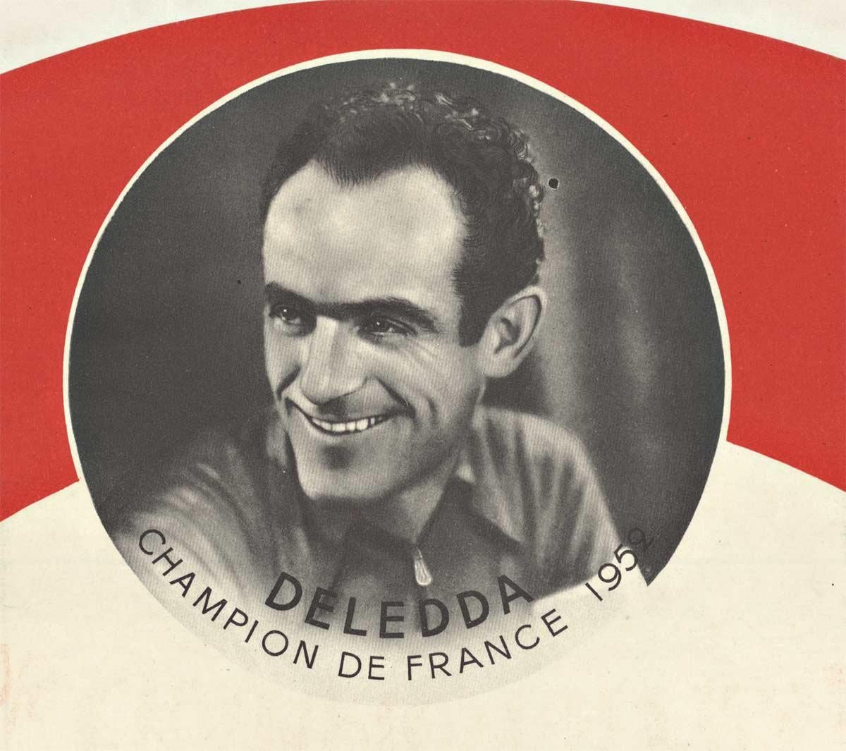Affiche vintage de course de bicyclettes « Terrot, 1952, 3 fois Champion de France » - Blanc Print par Unknown