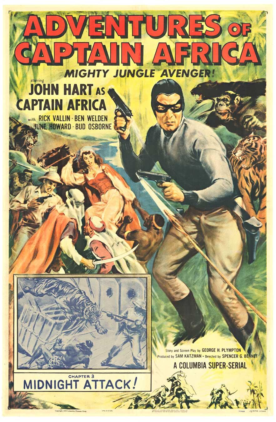 Original "The Adventures of Captain Africa #3" vintage movie poster  1955 