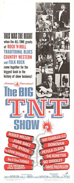 Original "The Big TNT Show" Retro movie music poster  1966