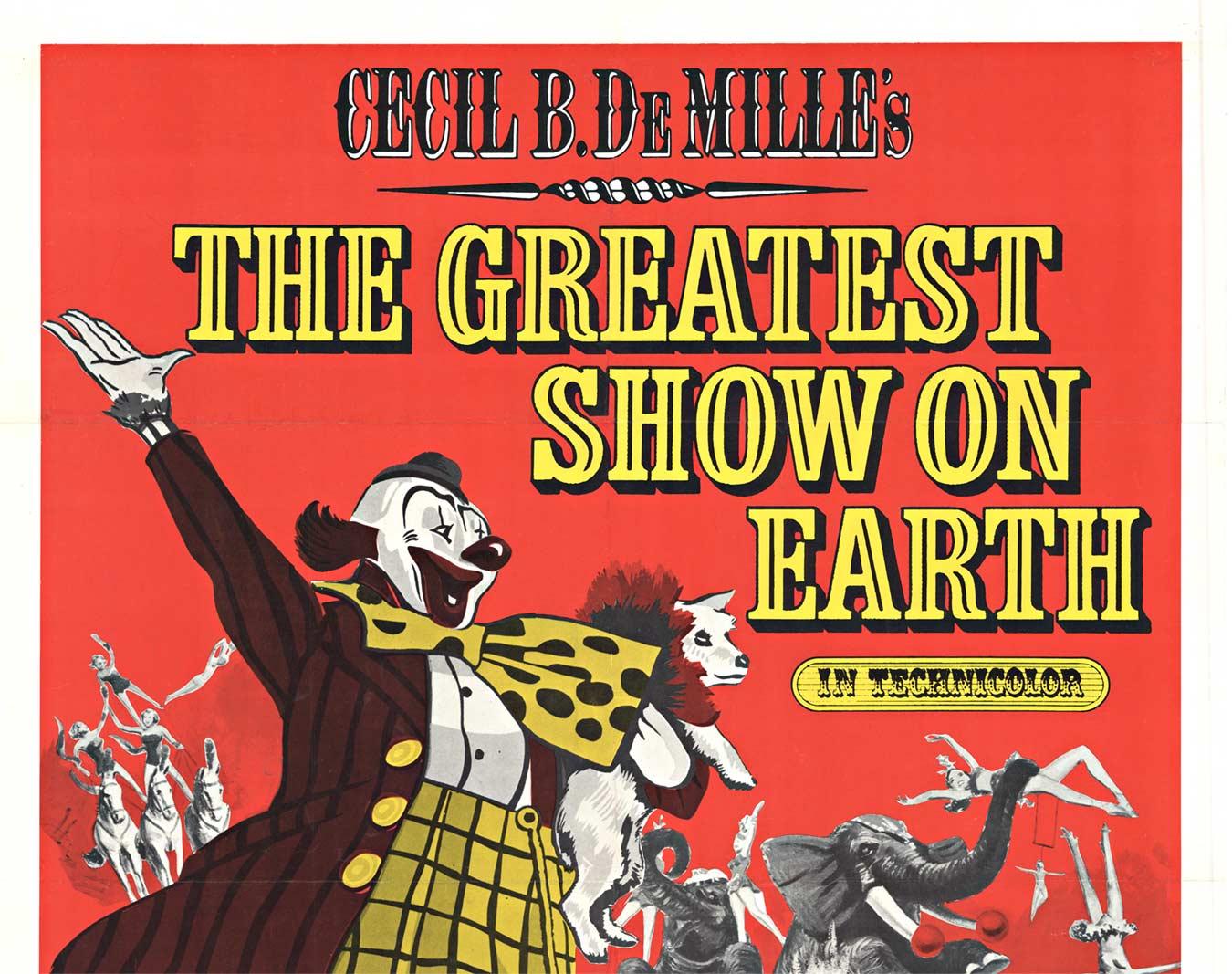 Original „The Greatest Show on Earth“ 1951 Vintage-Filmplakat, US 1-Blatt, Vintage (Amerikanische Moderne), Print, von Unknown