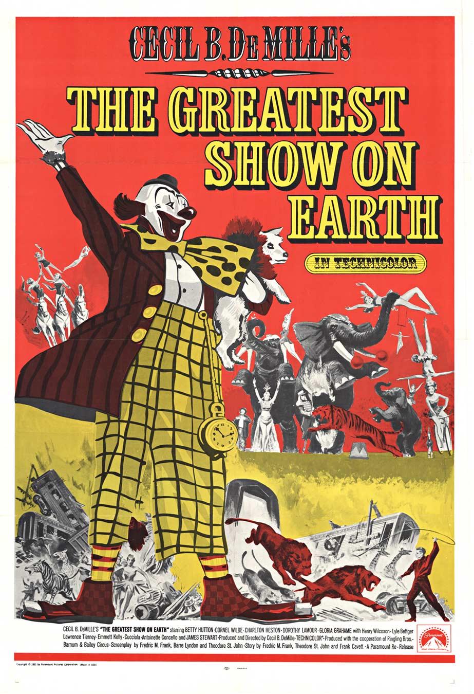 Figurative Print Unknown - Original "The Greatest Show on Earth" 1951 vintage movie poster US 1-sheet