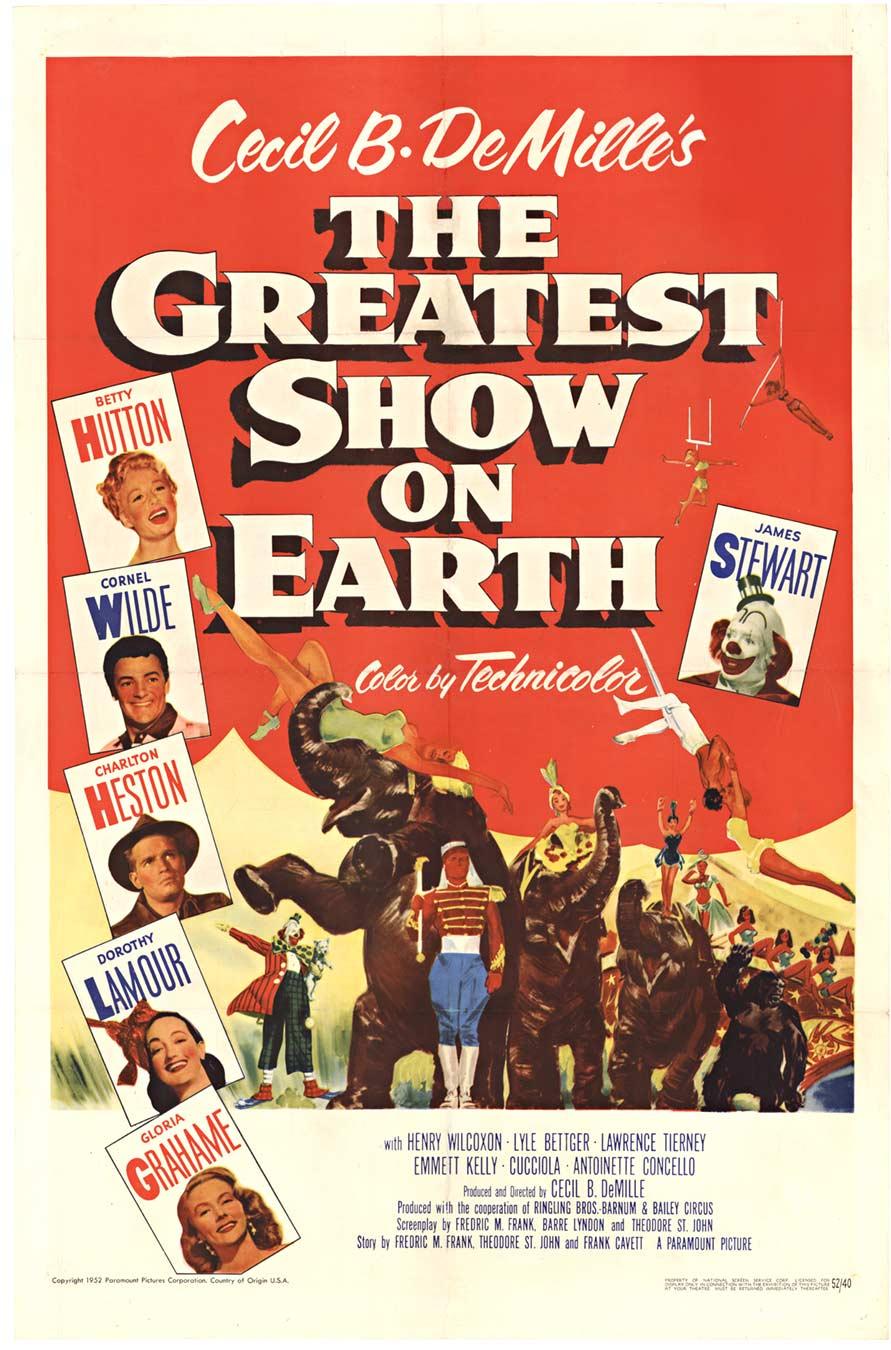 Unknown Animal Print – Original „The Greatest Show on Earth“ US 1 -Blatt Vintage-Filmplakat