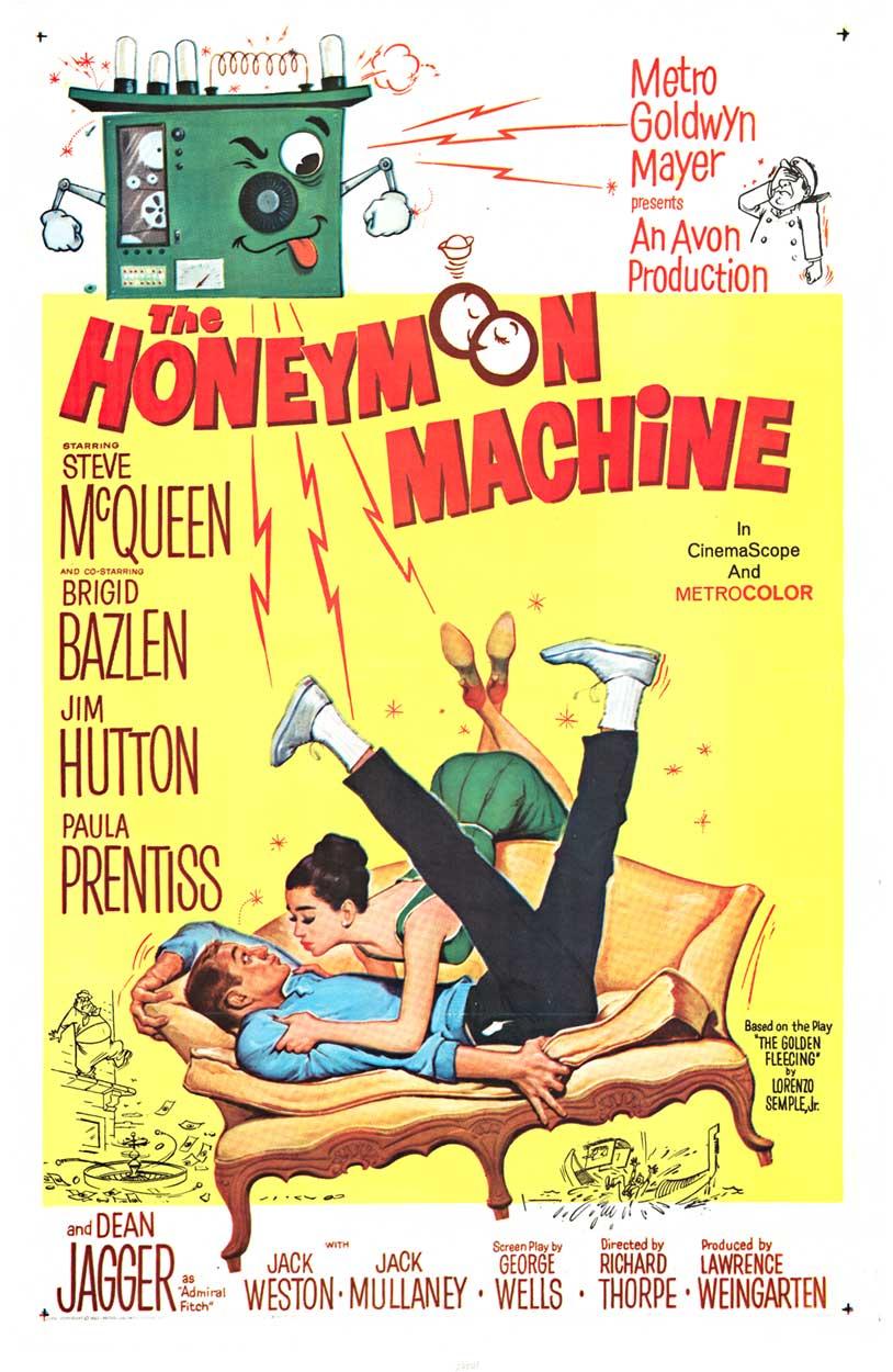 Figurative Print Unknown - Affiche de cinéma américaine originale "The Honeymoon Machin" en 1 feuille