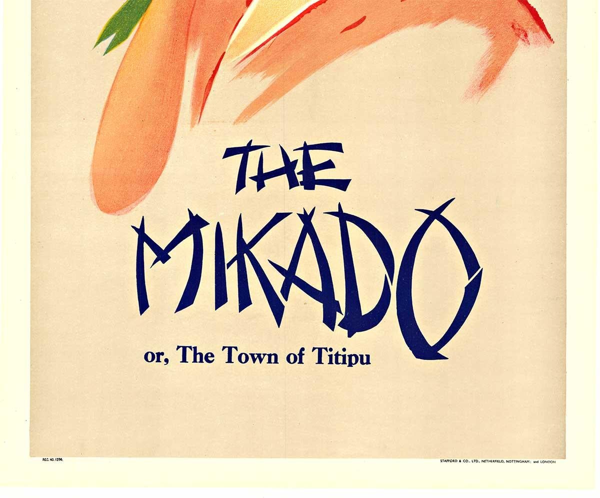 Affiche de théâtre originale « The Mikado ou, The Town of Titipu » - Art déco Print par Unknown