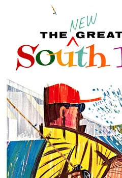 Original The New Great Lakes in South Dakota travel and sports vintage poster