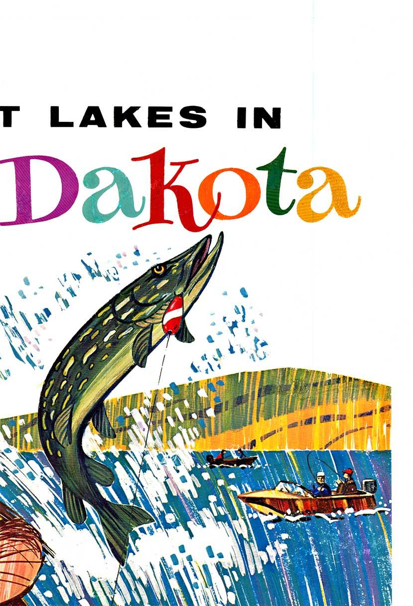 Vintage-Poster „The New Great Lakes in South Dakota“, Reisen und Sport, Vintage (Amerikanische Moderne), Print, von Unknown