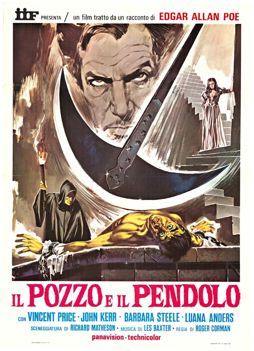 Affiche de film italienne vintage The Pit and the Pendulum