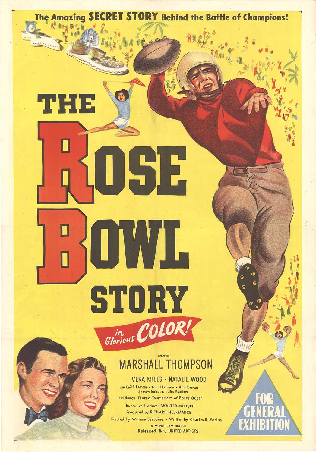 Original "The Rose Bowl Story" vintage Football movie poster  US 1 sheet