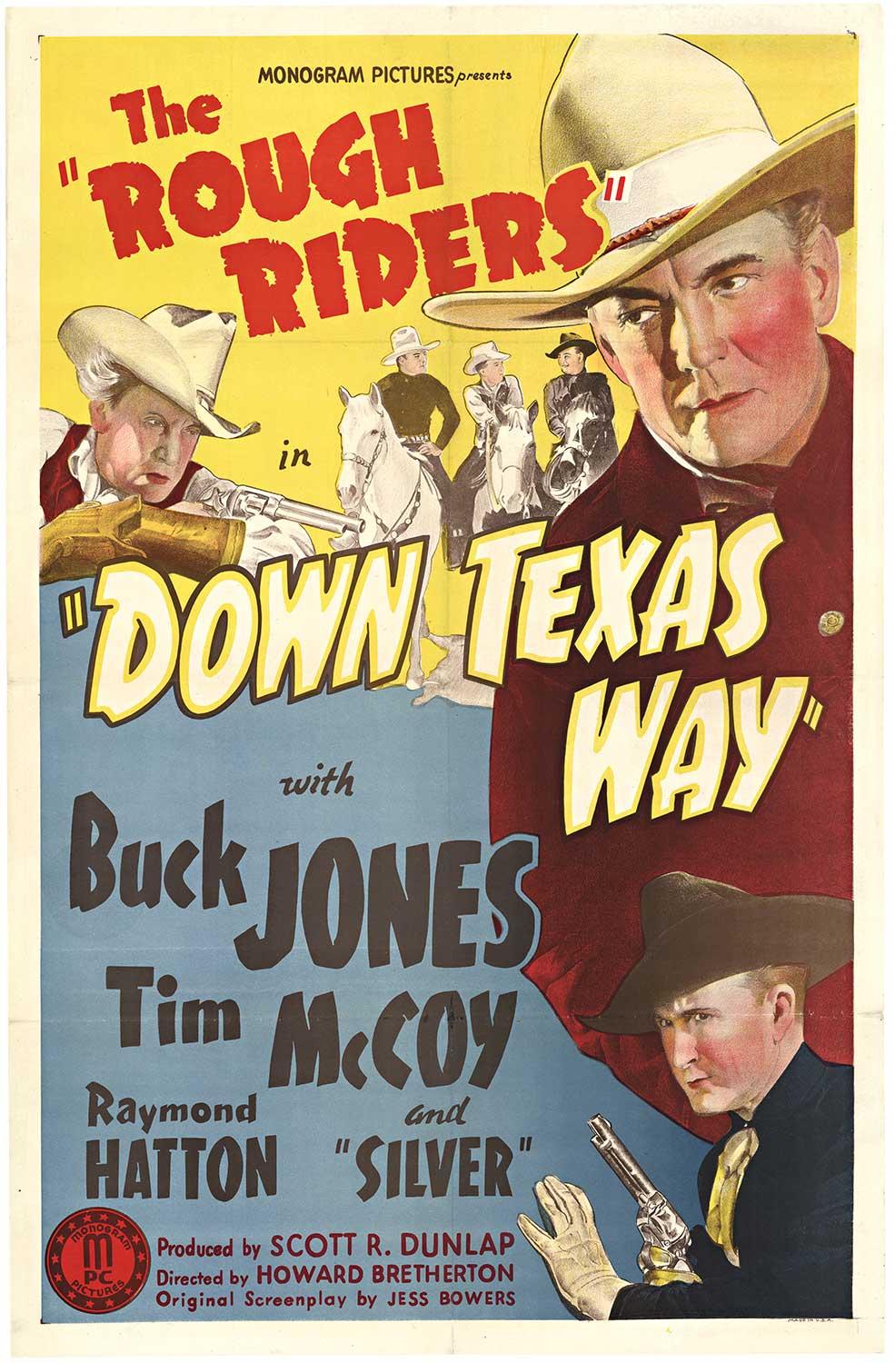 Unknown Print - Original 'The Rough Riders'  "Down Texas Way" original 1-sheet movie poster 
