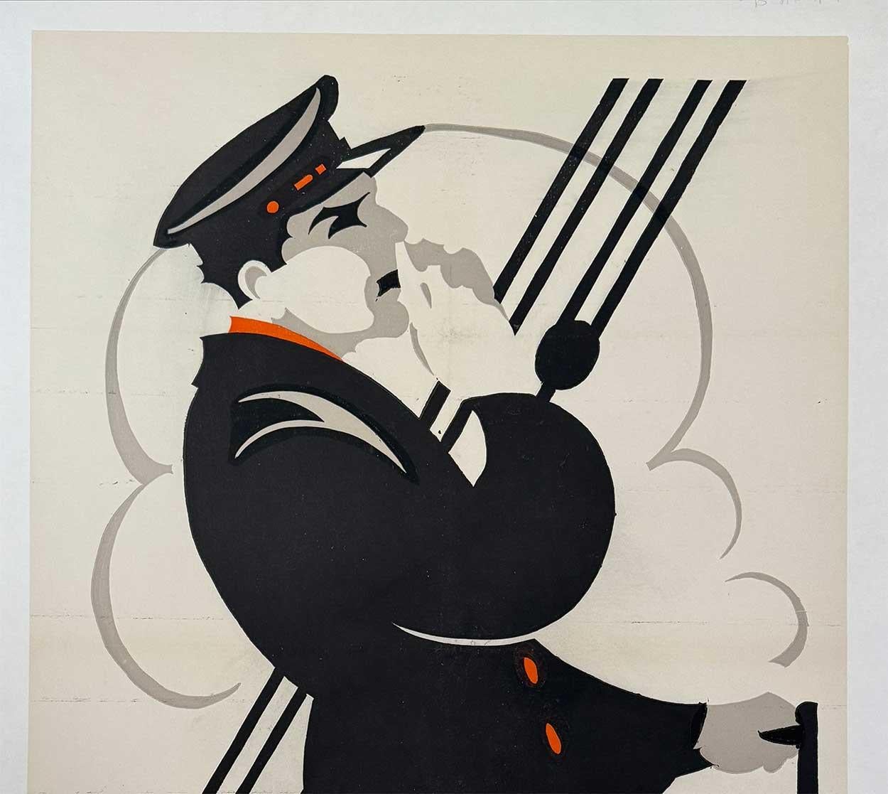 Original The Sea Master  Herre på Skutan  1920 Swedish art deco movie poster - Print by Unknown