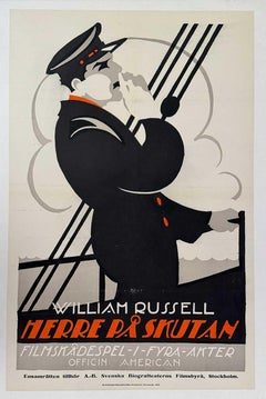 Original The Sea Master  Herre på Skutan  1920 Swedish art deco movie poster