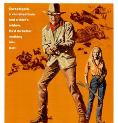 Original The Train Robbers - 1973 - linen backed original vintage movie poster