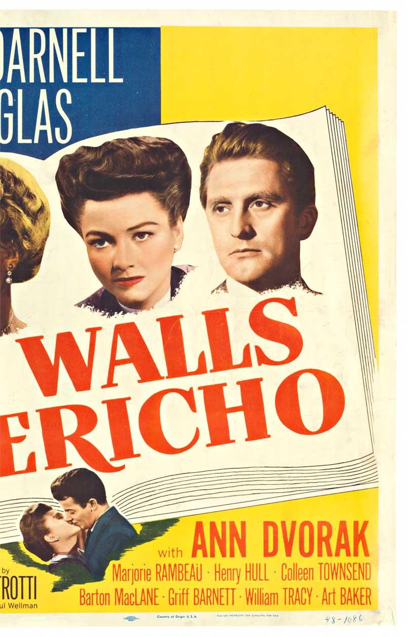 Affiche de film vintage originale « Les murs de Jericho »  Demi-feuille US - Réalisme américain Print par Unknown