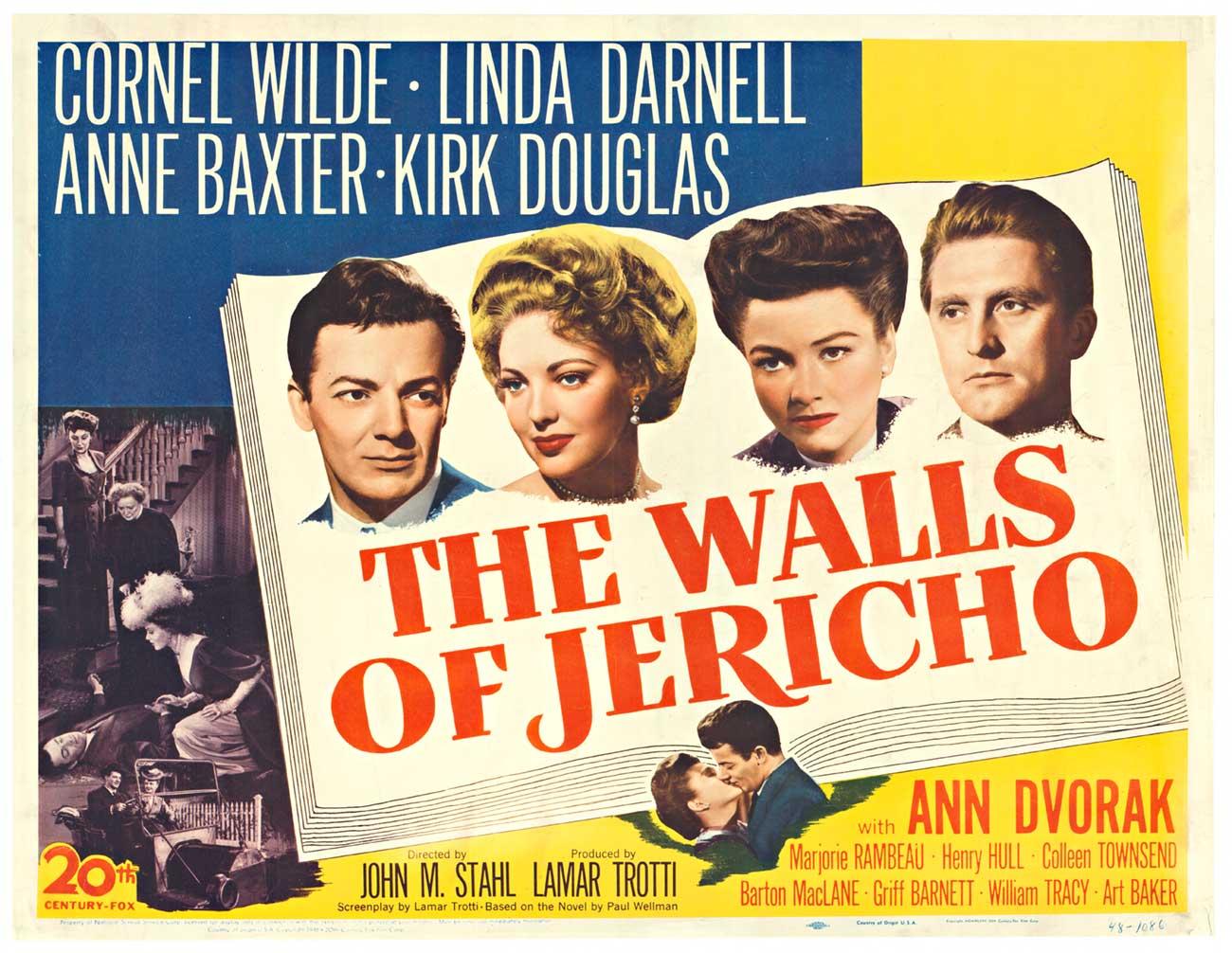 Affiche de film vintage originale « Les murs de Jericho »  Demi-feuille US