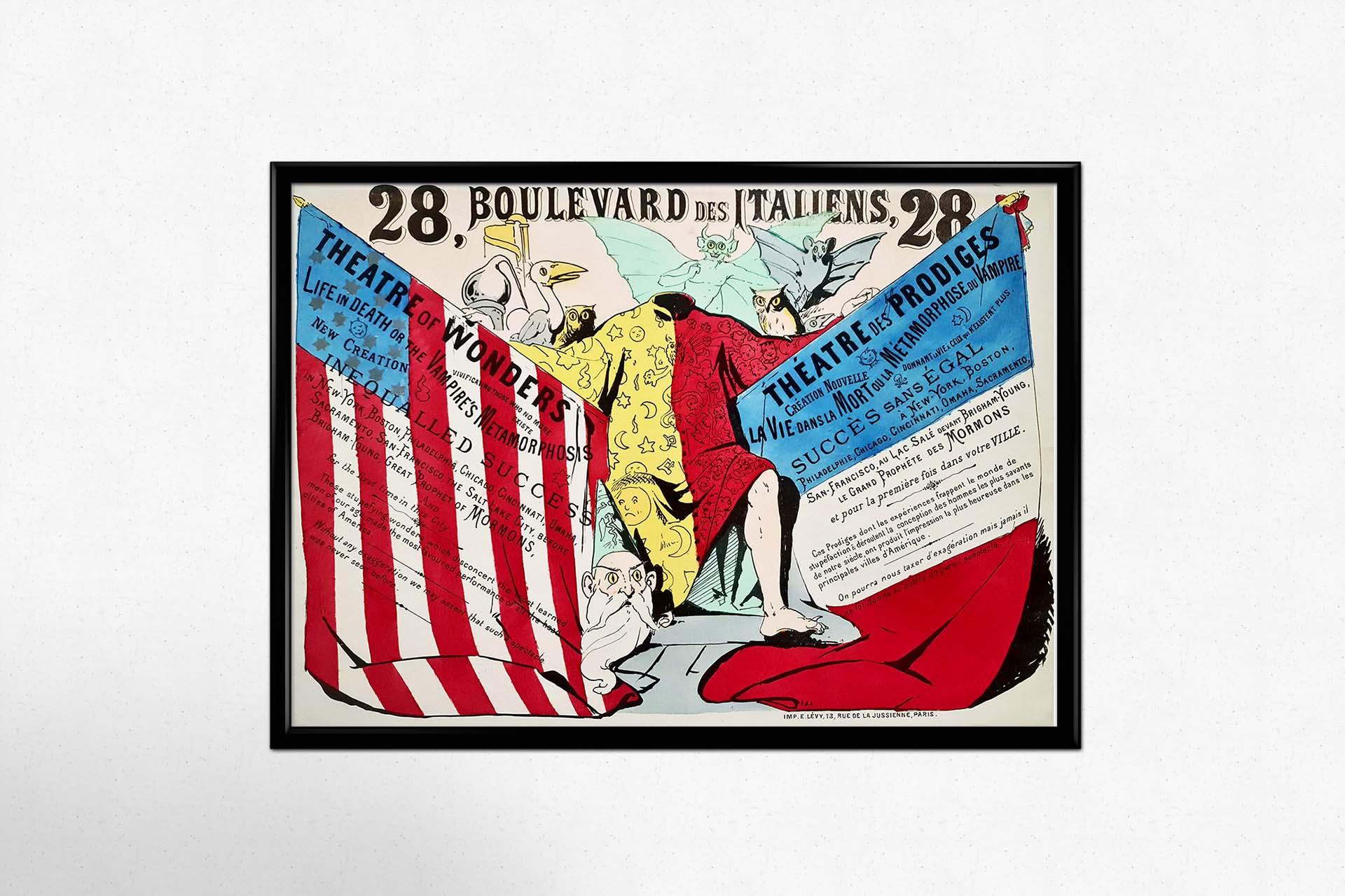 Original-Theaterplakat aus den 1900er Jahren für das Théâtre des prodiges in Paris im Angebot 2