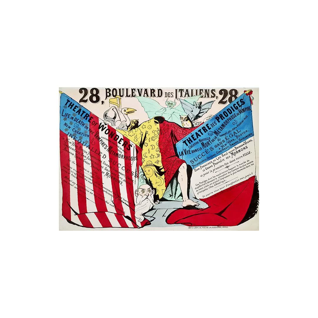 Original-Theaterplakat aus den 1900er Jahren für das Théâtre des prodiges in Paris – Print von Unknown