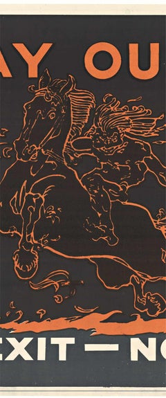 Original "This Way Out!" Mather & Company work incentive vintage 1923 poster