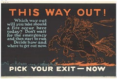 Original "This Way Out!" Mather & Company work incentive vintage 1923 poster