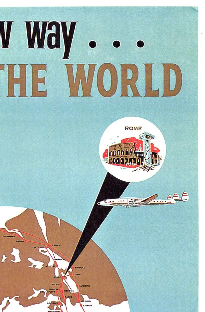 Originales Vintage-Reiseplakat „Trans World Airlines Northwest Orient Airlines“ (Amerikanische Moderne), Print, von Unknown