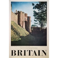 Affiche de voyage originale représentant le château de Dover en Grande-Bretagne