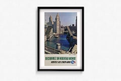 Original travel poster from the early 1960s invites tourists to visit Chicago
