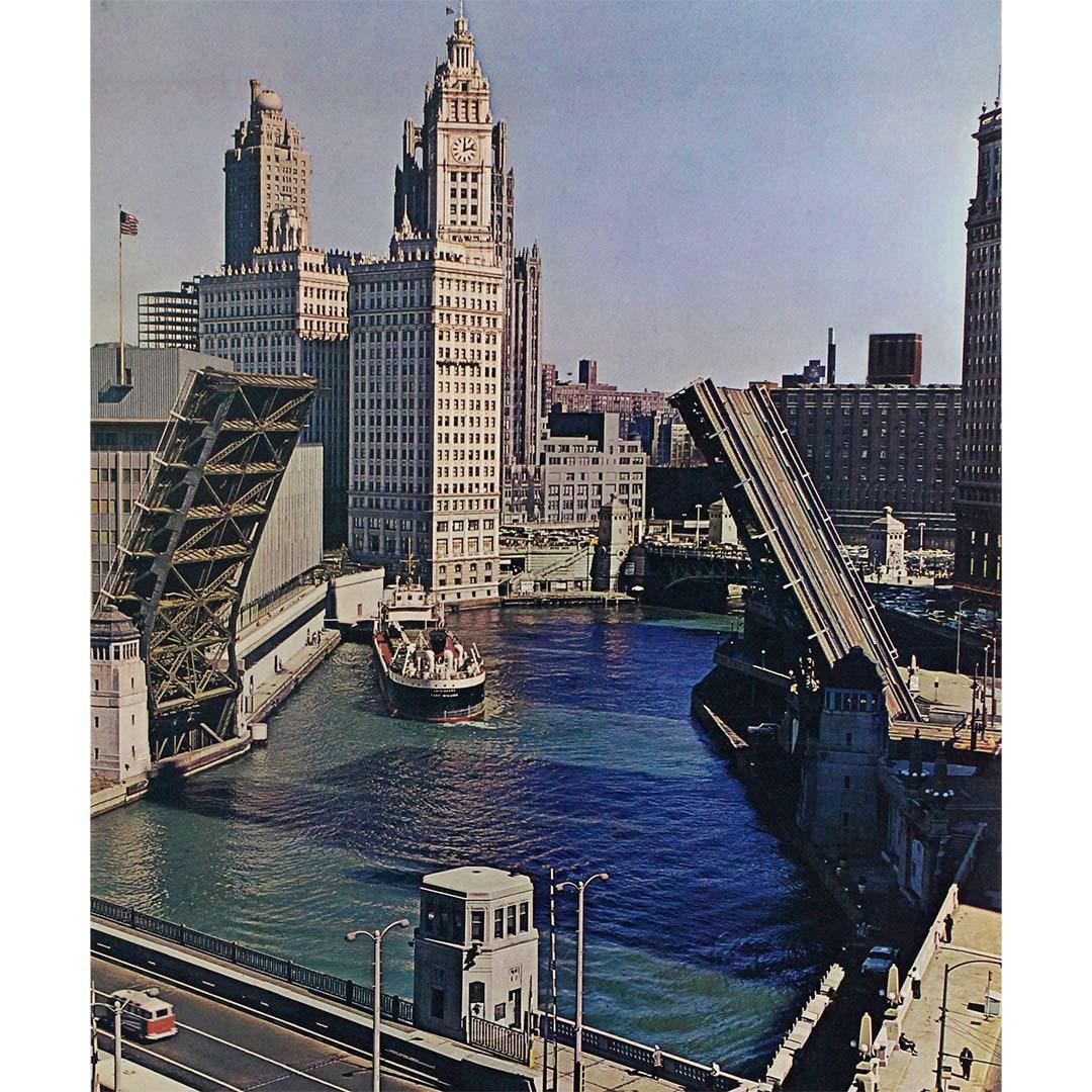 Original travel poster from the early 1960s invites tourists to visit Chicago For Sale 1